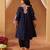 Deep blue chauga kurta with salwar