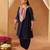 Deep blue chauga kurta with salwar