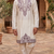 Cream embroidered kurta pajama with sequence work in pure silk fabric