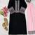 black color thread work cotton anarkali top palazzo set