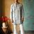 Grey embroidered kurta pajama with sequence work in pure tissue fabric