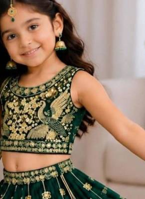 kids greenbaz embroidered lehenga choli with dupatta 2