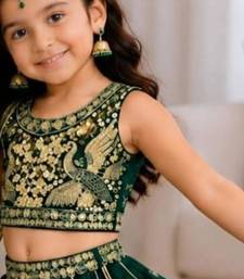 kids greenbaz embroidered lehenga choli with dupatta