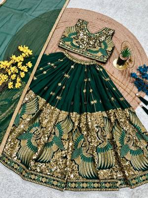 kids greenbaz embroidered lehenga choli with dupatta 4
