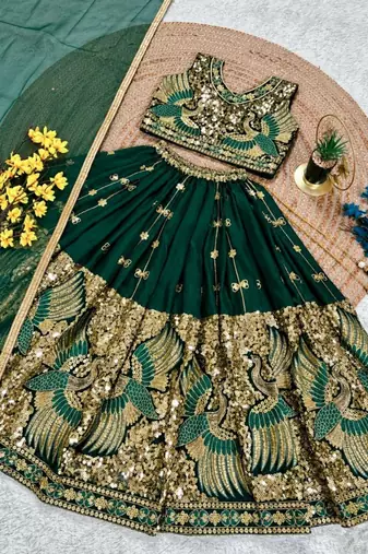 kids greenbaz embroidered lehenga choli with dupatta