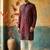 Marron embroidered kurta pajama in pure silk fabric
