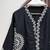 black color thread work silk blend top pent set