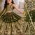 kids mehndi green embroidered lehenga choli with dupatta
