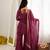 Burgandy crunchy silk  party  embroidery wear palazzo suit set