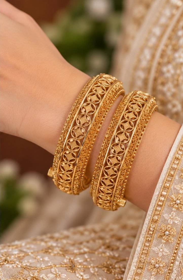 Multicolor copper bangles with bar stone & kundan     2 pcs