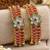 Multicolor copper bangles with bar stone & kundan     2 pcs