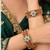 Multicolor copper bangles with bar stone & kundan     2 pcs