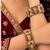 Multicolor copper bangles with bar stone & kundan     2 pcs