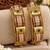Multicolor copper bangles with bar stone & kundan     2 pcs
