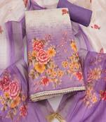 Shimmer Print Unstitched Suit with Heavy Santoon Bottom and Soft Cotton Dupatta