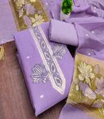 Muga cotton jamdani pichwai weaving unstitched suit with heavy santoon bottom and matching dupatta