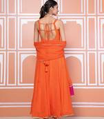Orange lehariya anarkali set