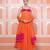 Orange lehariya anarkali set