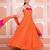 Orange lehariya anarkali set