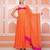 Orange lehariya anarkali set