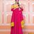 Pink lehariya anarkali set