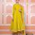 Lime green lehariya anarkali with jacket