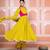 Lime green lehariya anarkali with jacket