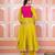 Lime green lehariya anarkali with jacket