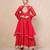 Red chanderi anarkali set