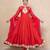 Red chanderi anarkali set