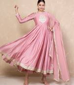 Ethnic chanderi anarkali set