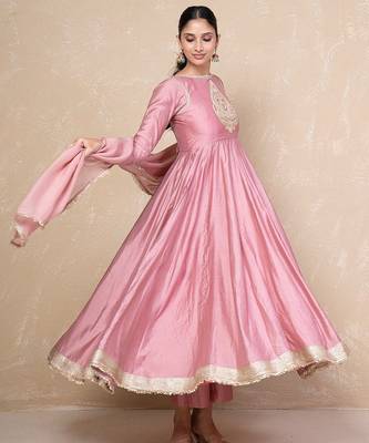 Ethnic chanderi anarkali set 2