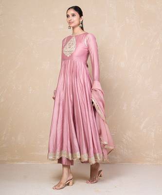 Ethnic chanderi anarkali set 3