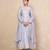 Grey chanderi anarkali set