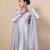 Grey chanderi anarkali set