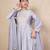 Grey chanderi anarkali set
