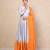 Grey-orange anarkali set
