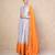 Grey-orange anarkali set
