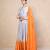 Grey-orange anarkali set