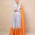 Grey-orange anarkali set