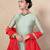Green chanderi anarkali set