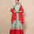 Green chanderi anarkali set
