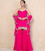 Pink short kurti with garara