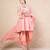 Peach mirror kurta set with dhoti