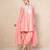 Peach mirror kurta set with dhoti