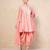 Peach mirror kurta set with dhoti