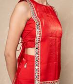 Red mirror kurti with sharara