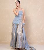 Grey short kurti with sharara