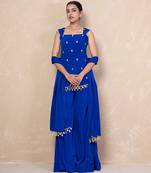 Blue short kurti with sharara