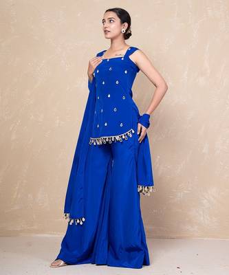 Blue short kurti with sharara 4